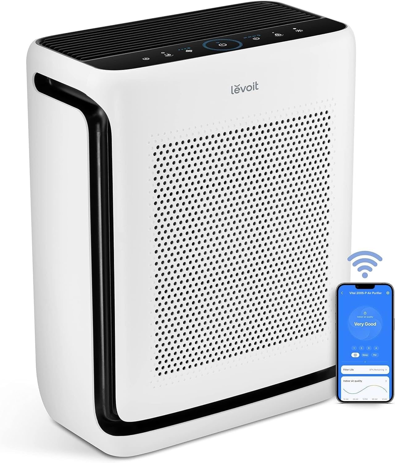 HEPA Air Purifier for Large Rooms up to 1875 ft² – Smart Air Quality Monitor, Sleep Mode, Washable Filter for Allergies & Pets