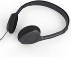 Headphones On-Ear Stereo Headset with 3.5 mm Headphone Plug - 10 Pack - Black