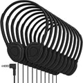 Headphones On-Ear Stereo Headset with 3.5 mm Headphone Plug - 10 Pack - Black