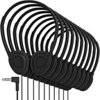 Headphones On-Ear Stereo Headset with 3.5 mm Headphone Plug - 10 Pack - Black