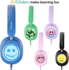 Bulk 5-Pack for K-12 School, Over-Ear Wired Headset with Microphone