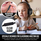 Soft Swivel On Ear Pads- Perfect for E-Learning, Meetings, Calls - Bulk Pack of 5 (Black)