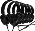 Soft Swivel On Ear Pads- Perfect for E-Learning, Meetings, Calls - Bulk Pack of 5 (Black)