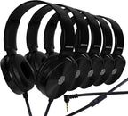 Soft Swivel On Ear Pads- Perfect for E-Learning, Meetings, Calls - Bulk Pack of 5 (Black)