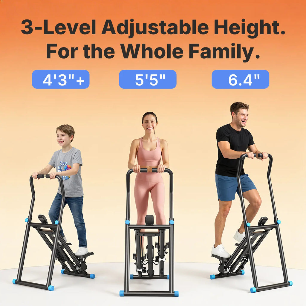 Space-Saving Vertical Climber Stepper, 330LBS Capacity Full-Body Home Workout Equipment