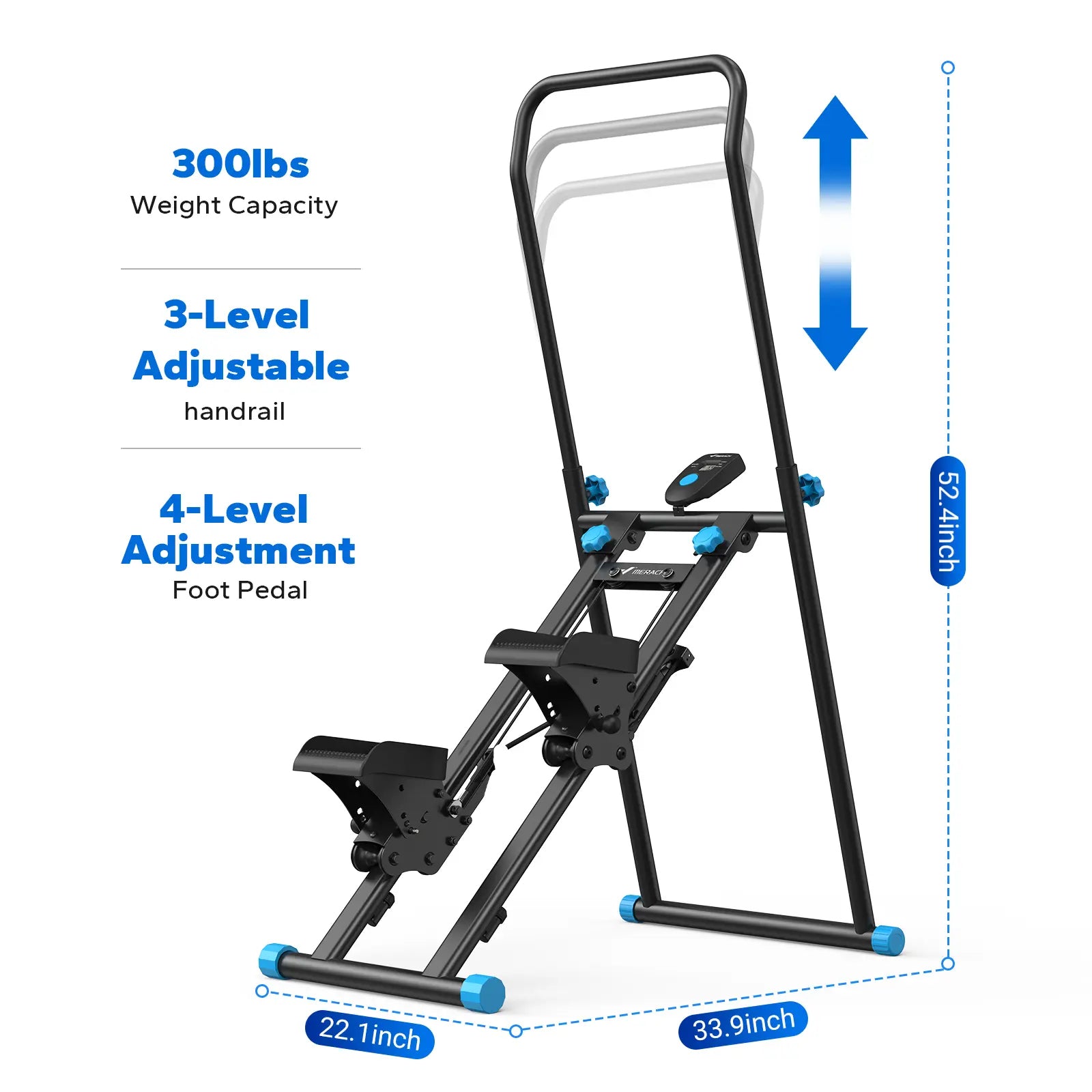 Space-Saving Vertical Climber Stepper, 330LBS Capacity Full-Body Home Workout Equipment