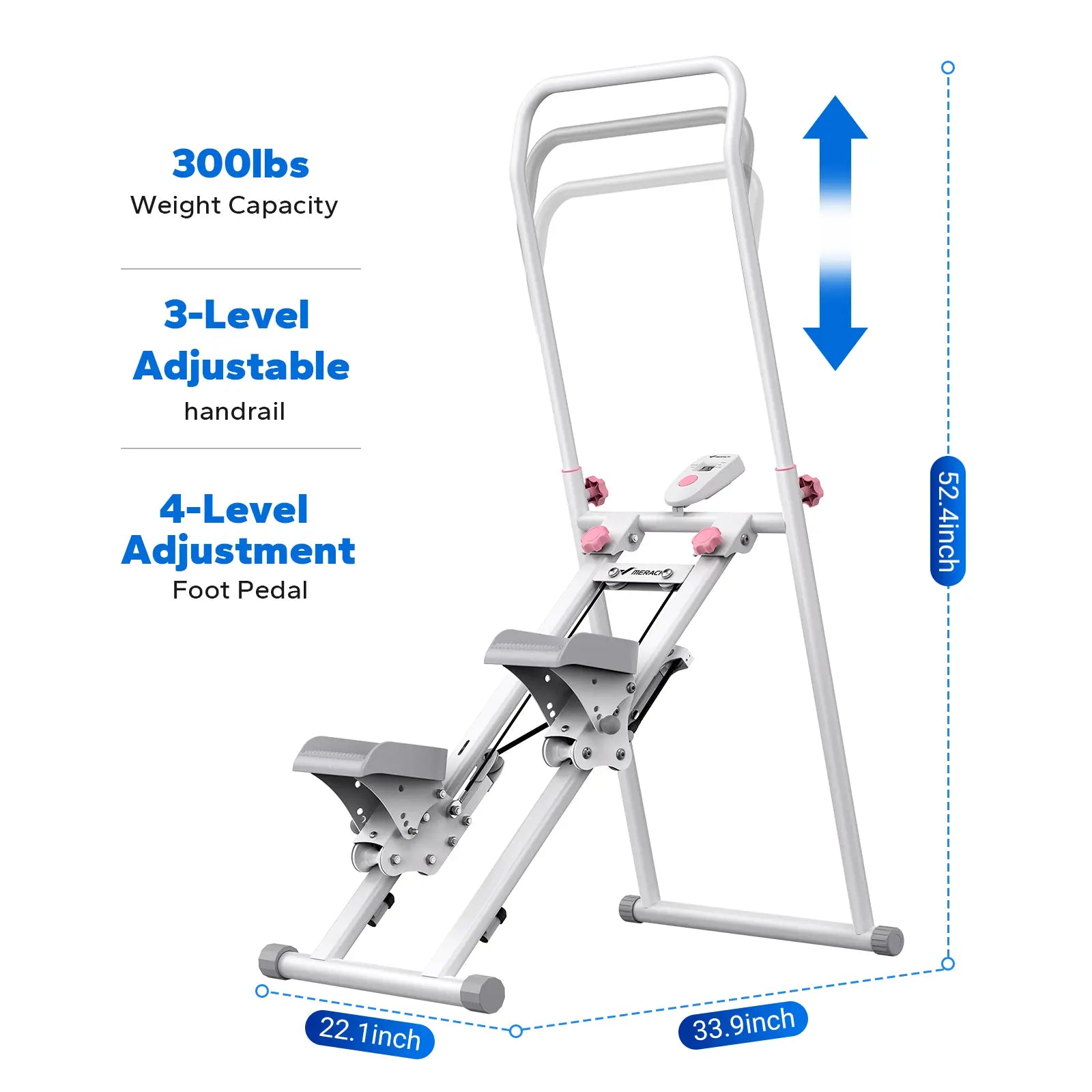 Space-Saving Vertical Climber Stepper, 330LBS Capacity Full-Body Home Workout Equipment