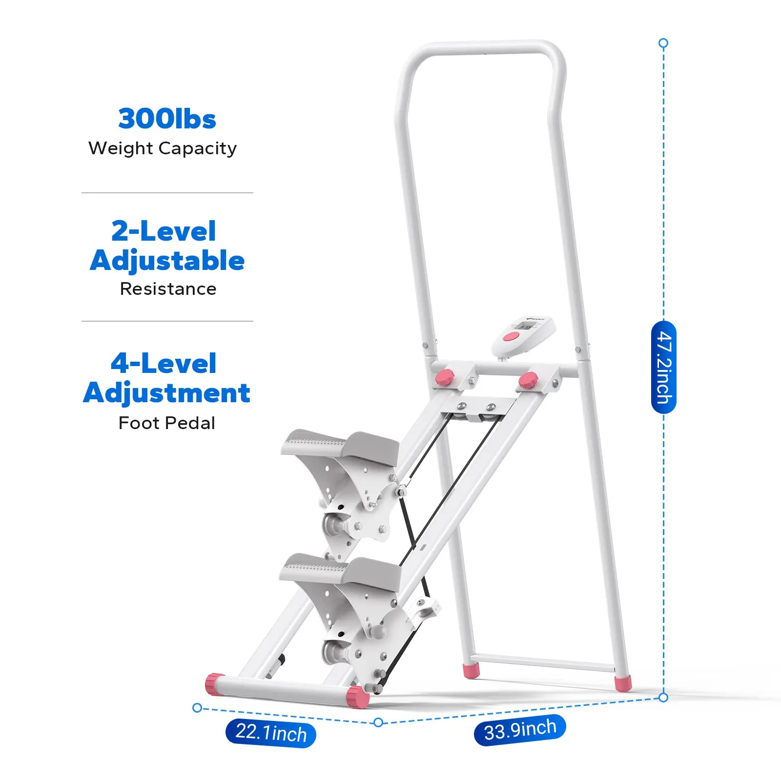 Space-Saving Vertical Climber Stepper, 330LBS Capacity Full-Body Home Workout Equipment